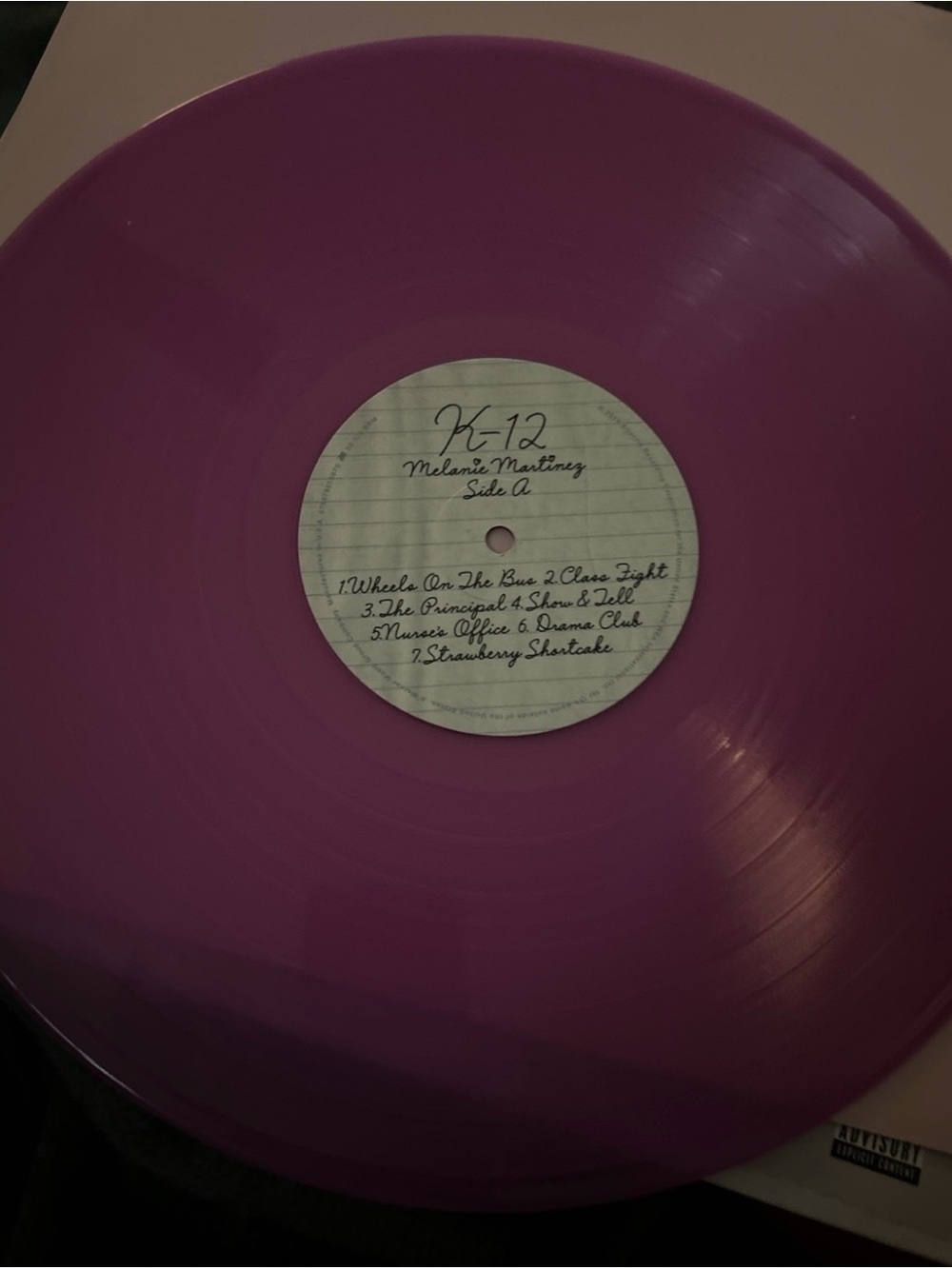 Melanie Martinez K-12 Purple Vinyl Record - Side A and Side B